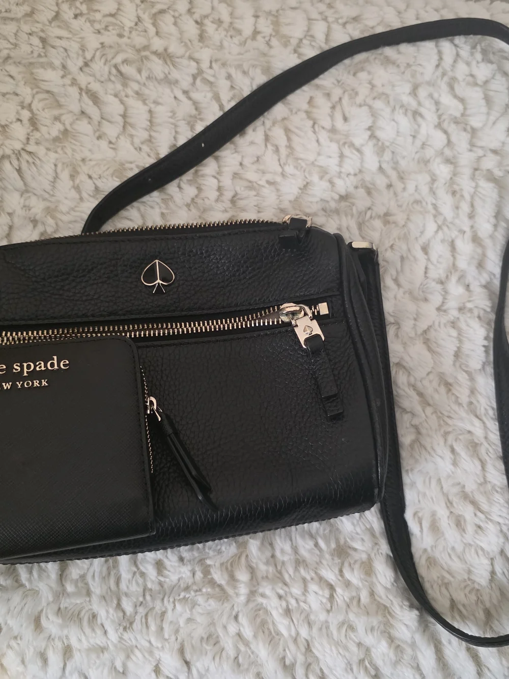 kate spade Black Leather Crossbody Bag with Matching Wallet